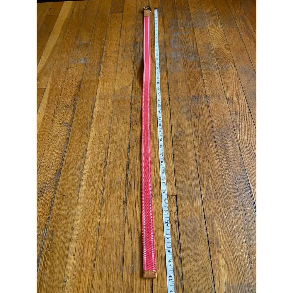GAP Coral Red Fabric Belt w/Leather Trim Womens sz M